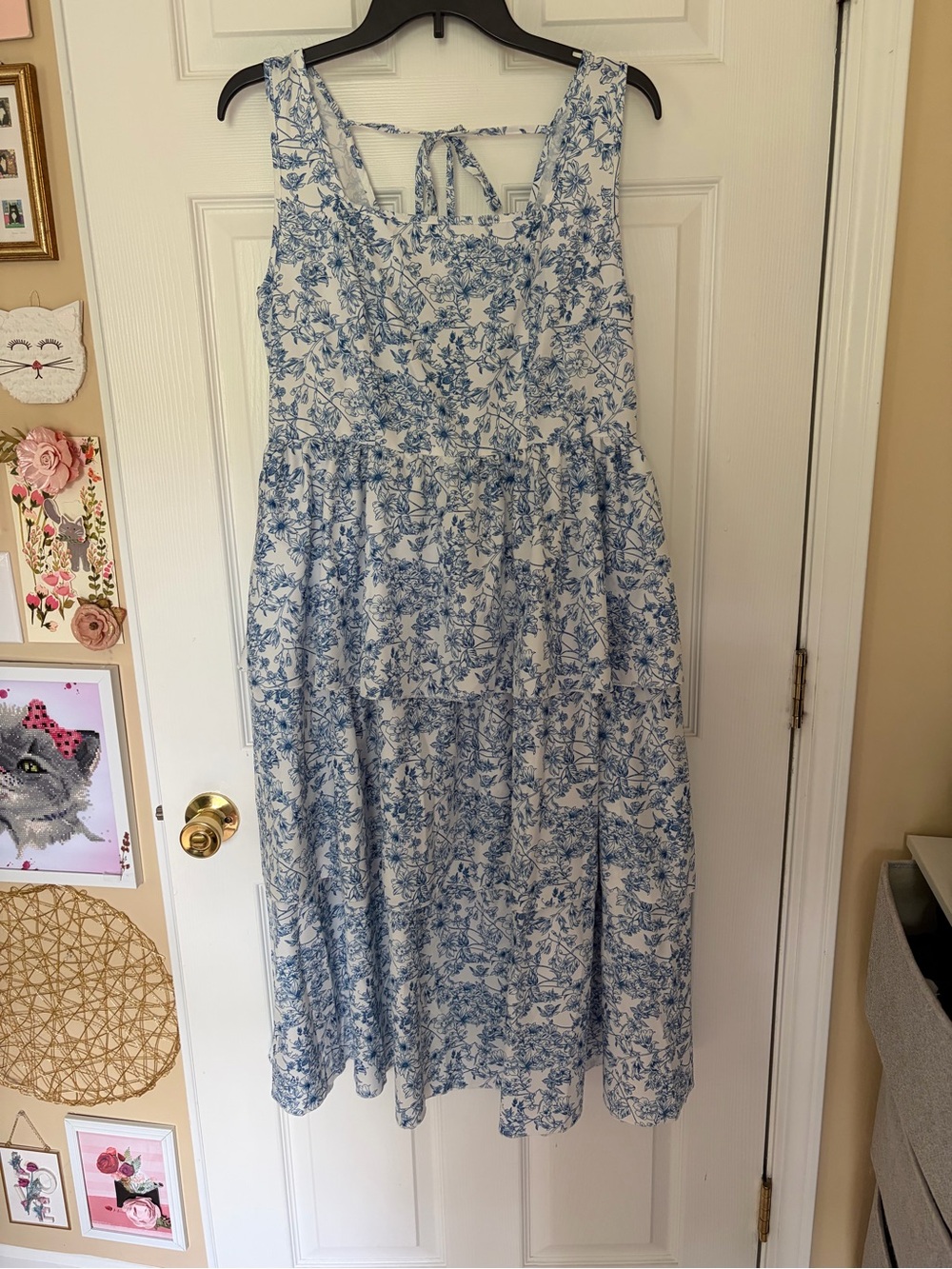 Blue Floral Tiered Sundress